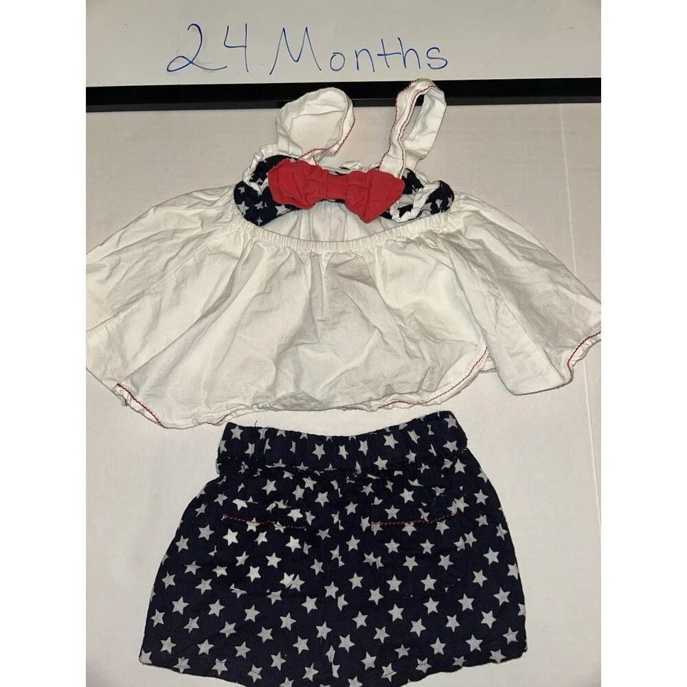 Toddler Girls Patriotic 2 Piece Outfit Size 24 Months